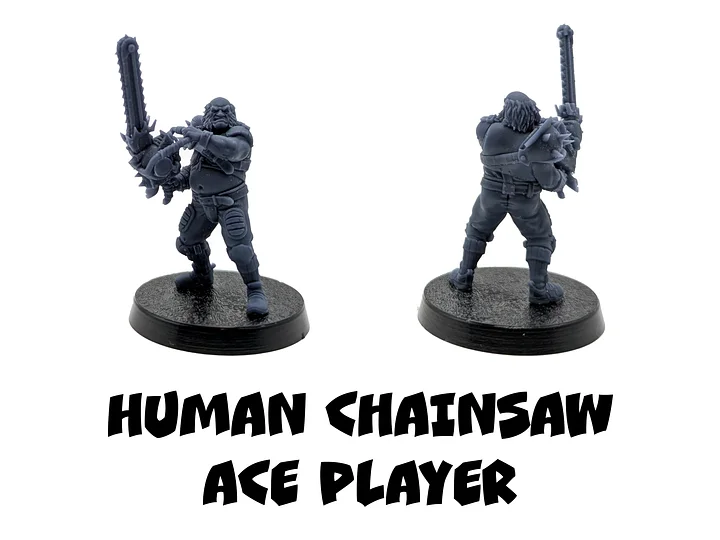 Human Chainsaw Ace Player - Brutefun Miniatures product image (1)
