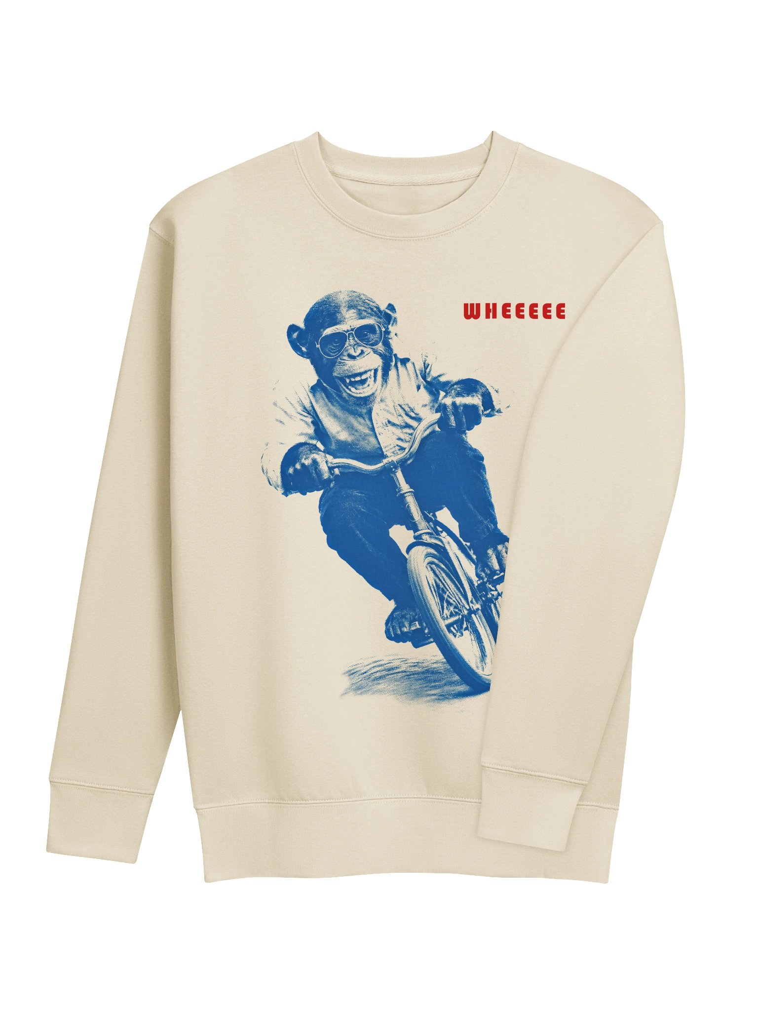 WHEEEEE Chimp Riding Bicycle Premium Sweatshirt product image (4)