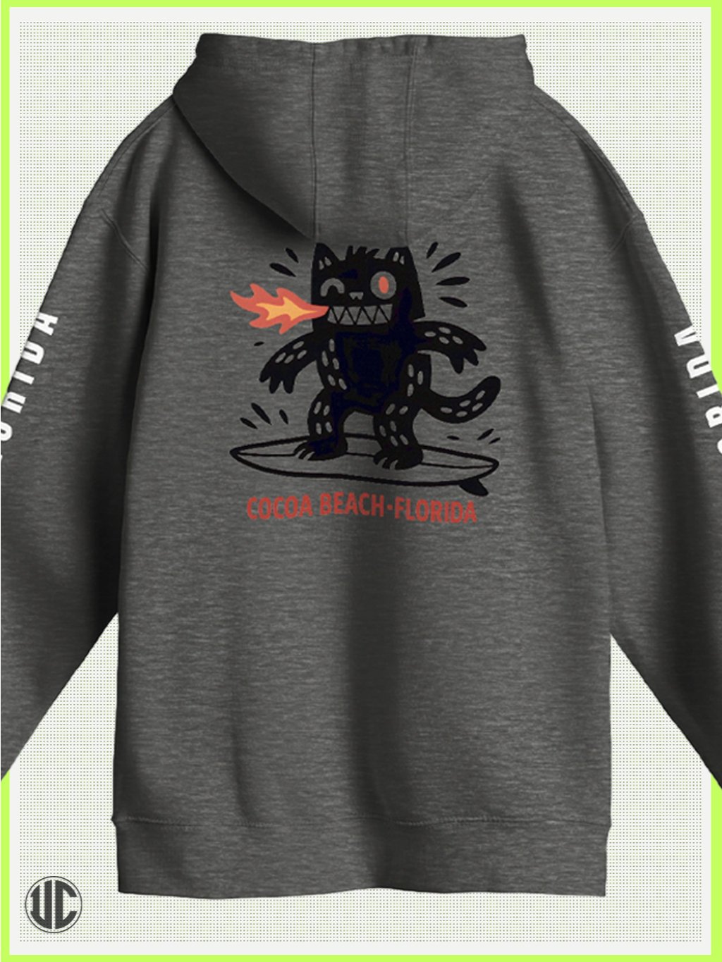 Beach Hoodie | Cocoa Beach Graphic Surf Hoodie | Unisex Pullover Hoodie product image (1)