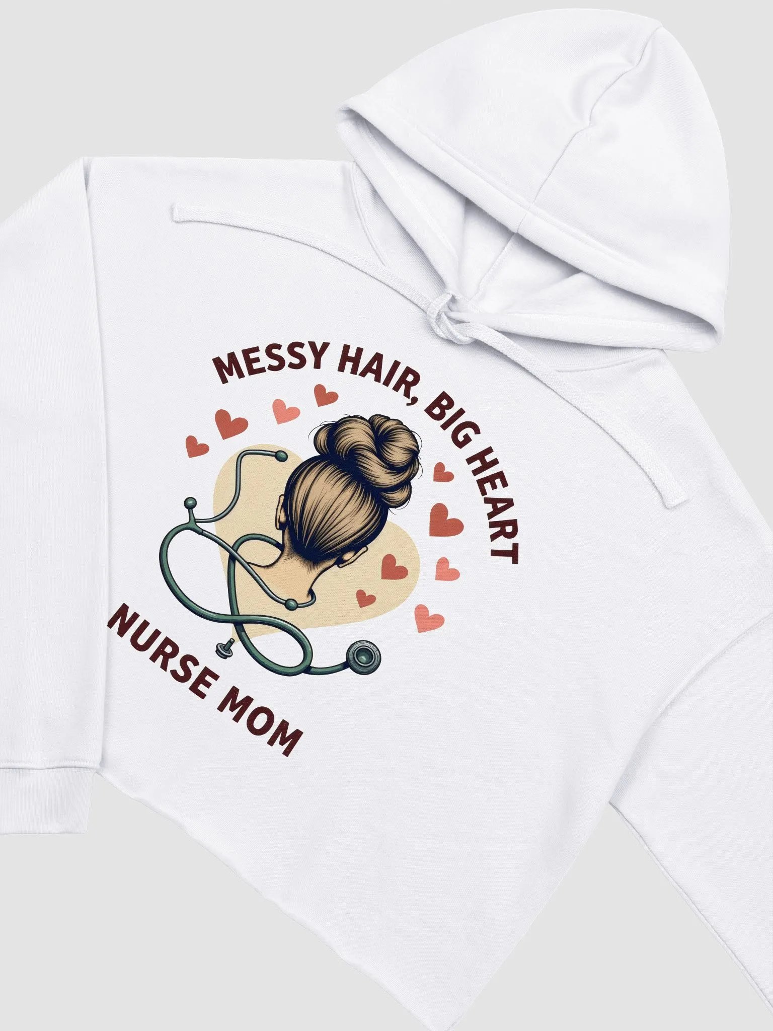 Nurse Mom Big Heart Crop Hoodie product image (12)