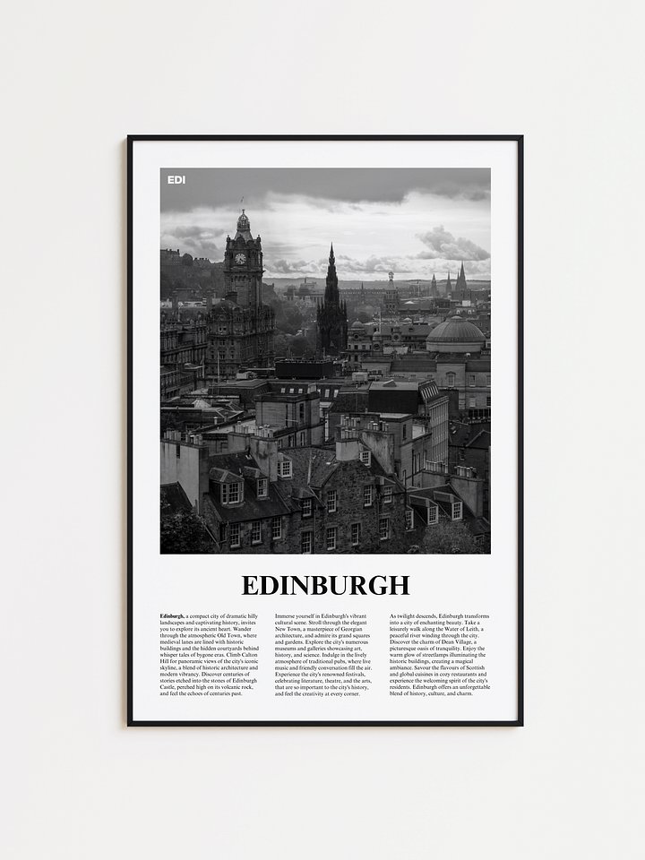Edinburgh 01 Newspaper Poster | Framed product image (1)