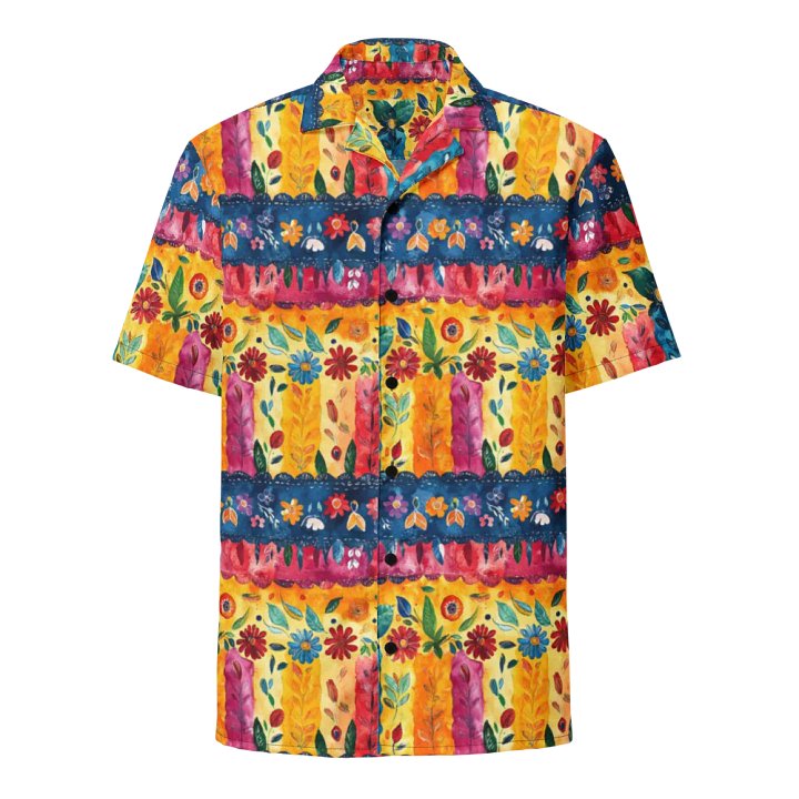 Feather Stripe Floral Pattern-Seamless Papel Picado Hawaiian Shirt product image (1)