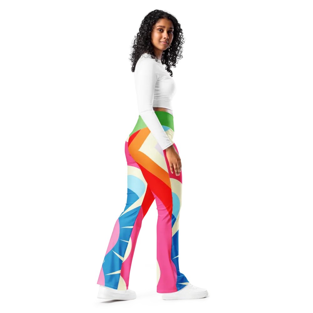 Retro Fuchsia/Orange Sherbet Flared Leggings product image (2)