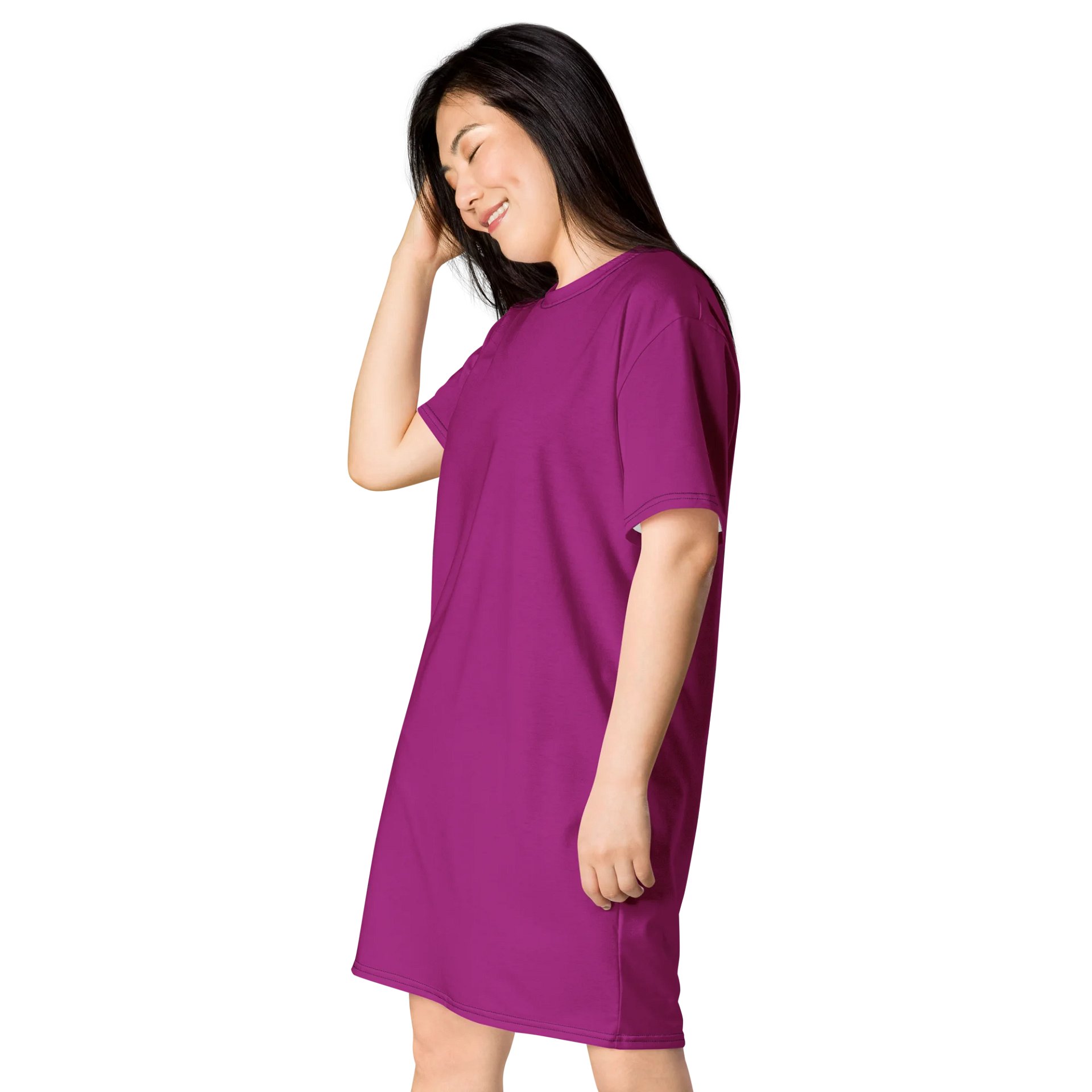 Oversized T-Shirt Dress - Rich Red Violet, Sizes 2XS-6XL product image (3)
