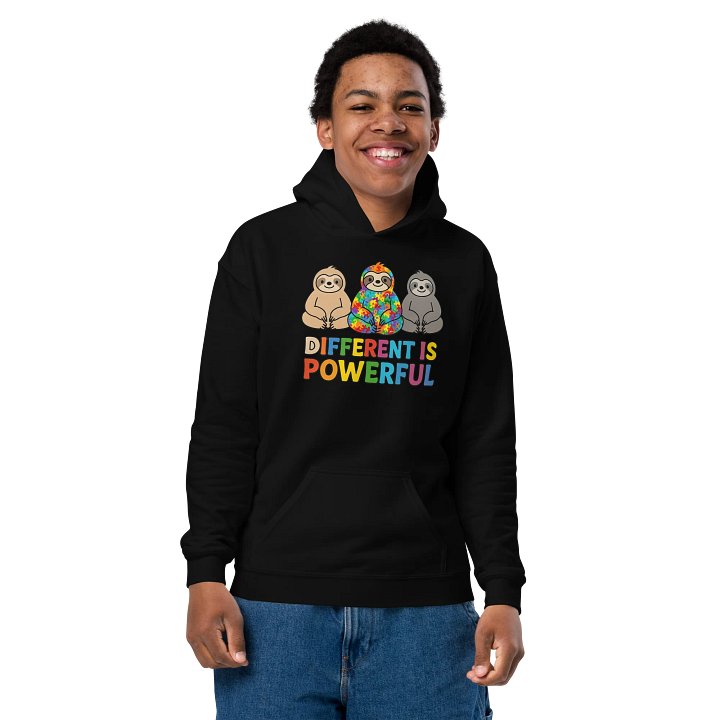 Different Is Powerful Youth Hoodie product image (5)