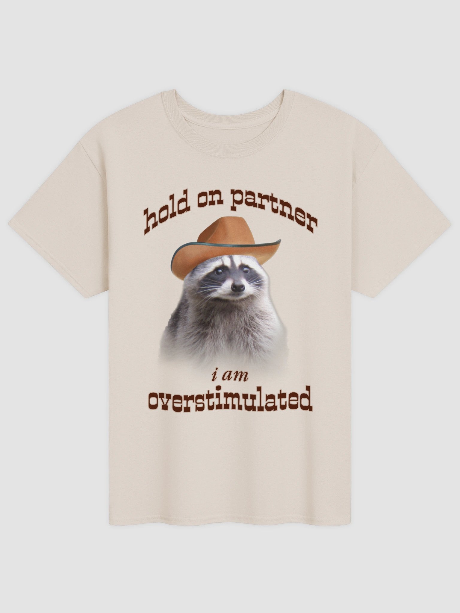 Hold On Partner I'm Overstimulated - Raccoon T-shirt product image (1)
