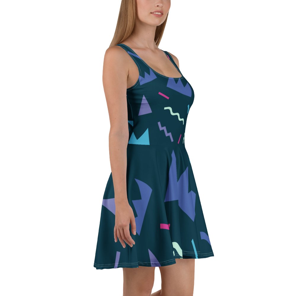 Retro Geometric Allure Skater Dress product image (3)