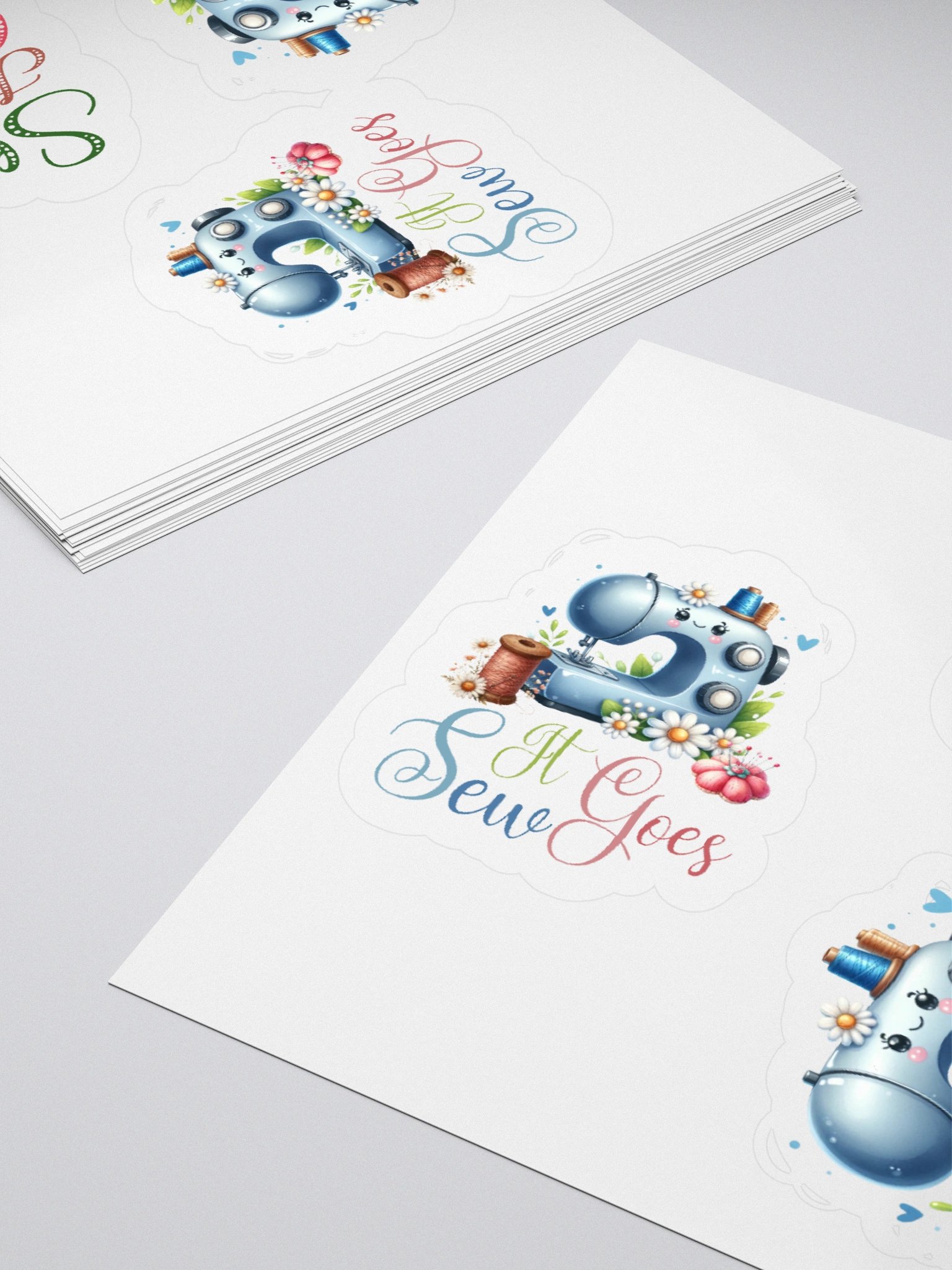Whimsical Sewing Machines Kiss Cut Stickers Set product image (12)