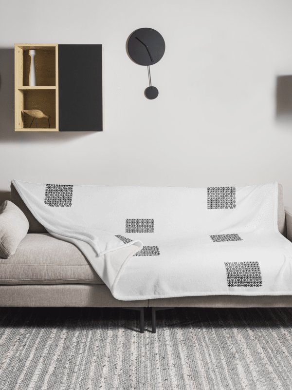 Black and White tiled patterned Printed Throw Blanket product image (2)