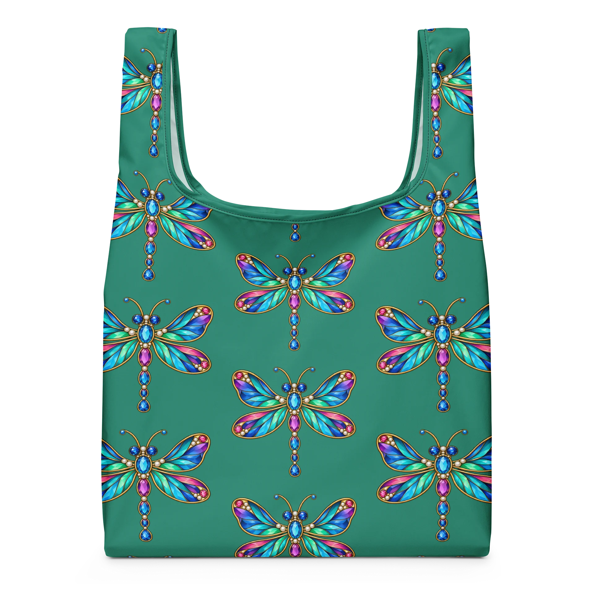 Teal Dragonfly Brooch Print Shopping Bag product image (1)
