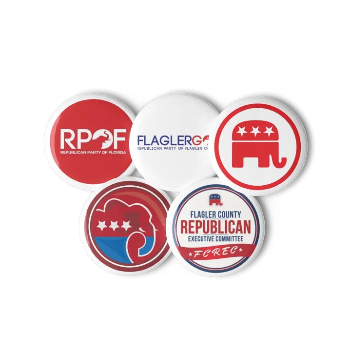 Flagler County Republican Executive Committee Button Set (5-Pack) product image (3)