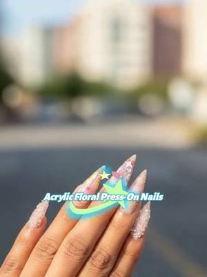 Wait—these press-ons are *actually* 3D?! 🌸 Gold flakes + floral gems? YES. $15? YES. #weeklydeals #payday #PressOnNails #NailGoals #TikTokMadeMeBuyIt #FloralPressOns