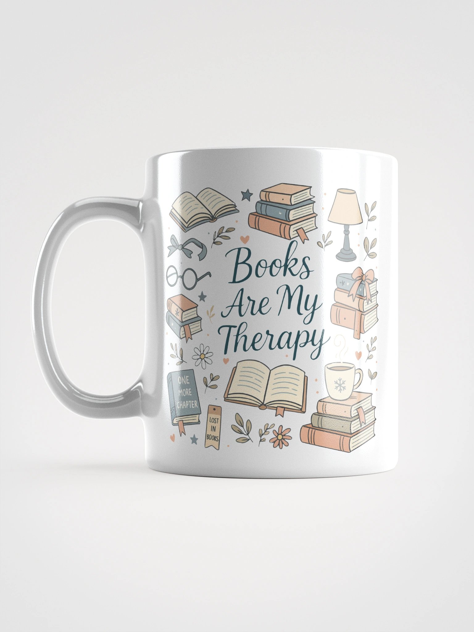 Books Are My Therapy White Glossy Mug product image (1)