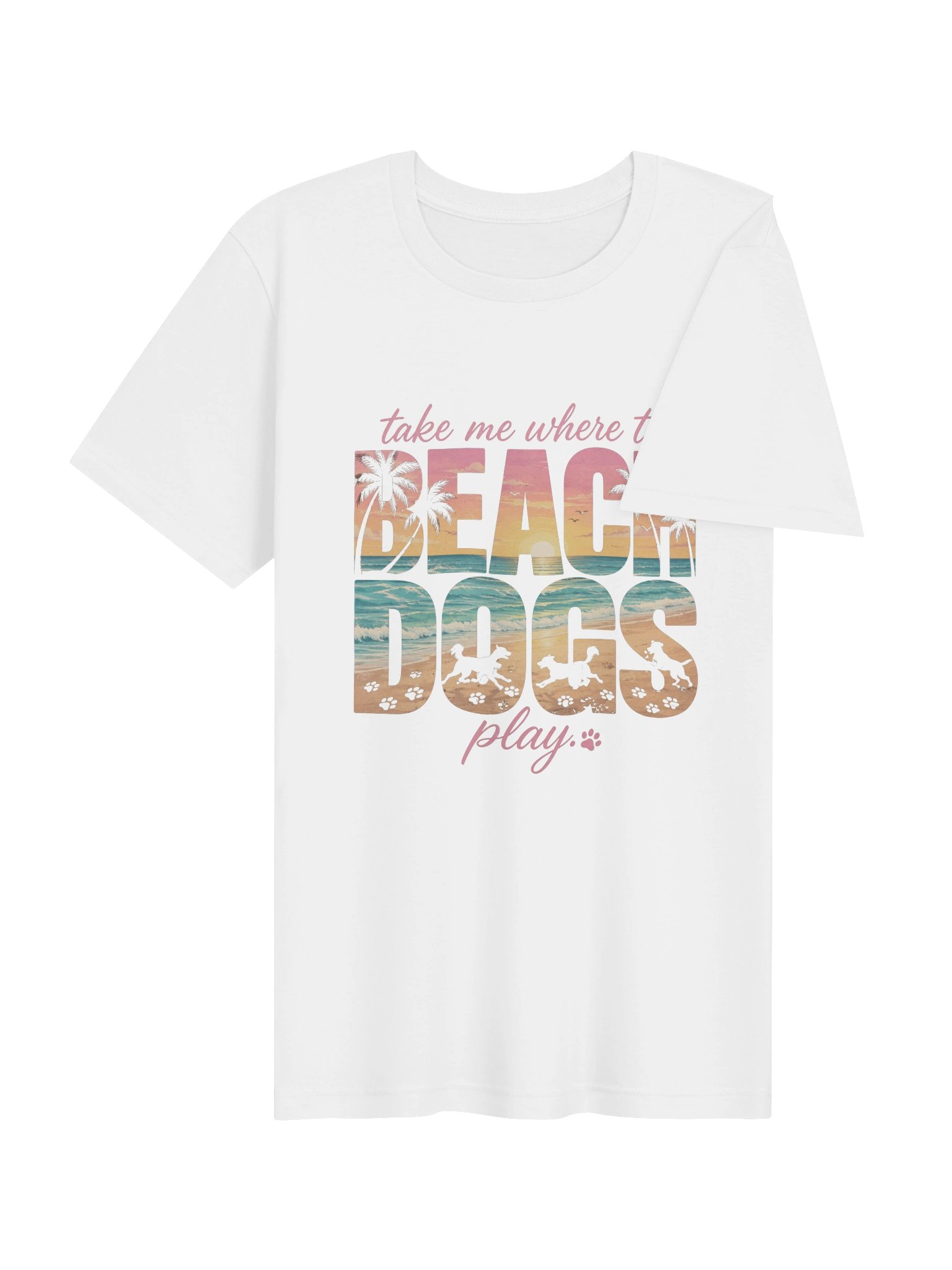 Take Me Where The Beach Dogs Play™ Coastal Dog Lover T-Shirt product image (5)