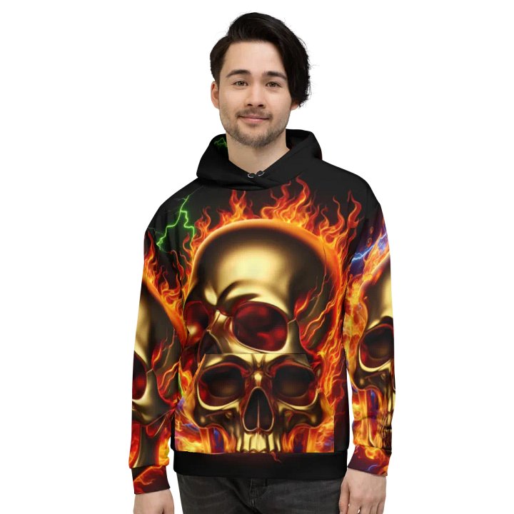 All-Over Blaze - Unisex Skull Hoodie #3 product image (2)