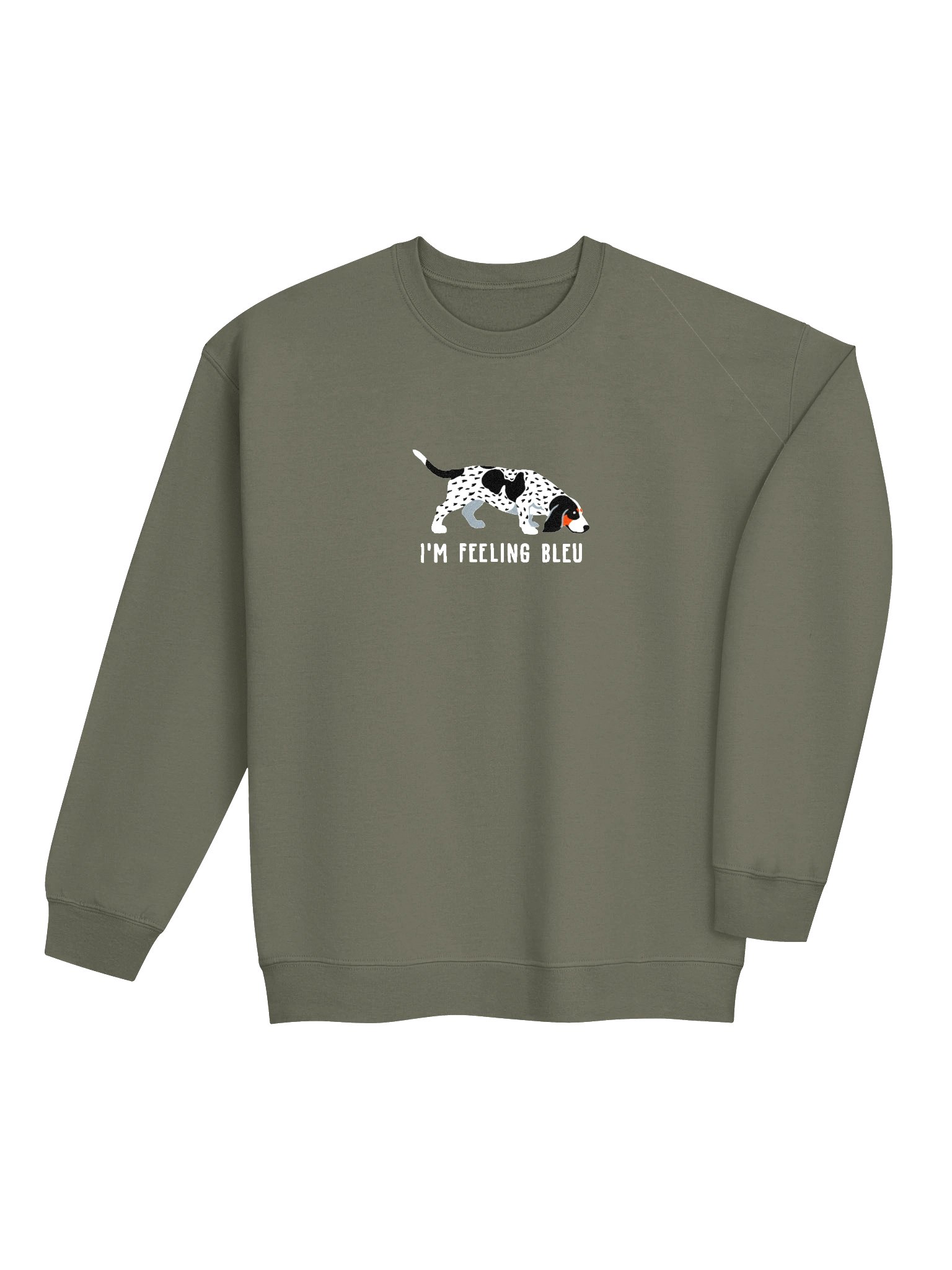 I'm Feeling Bleu Sweatshirt (Embroidered) of a Basset Bleu de Gascogne(Tricolor) product image (7)