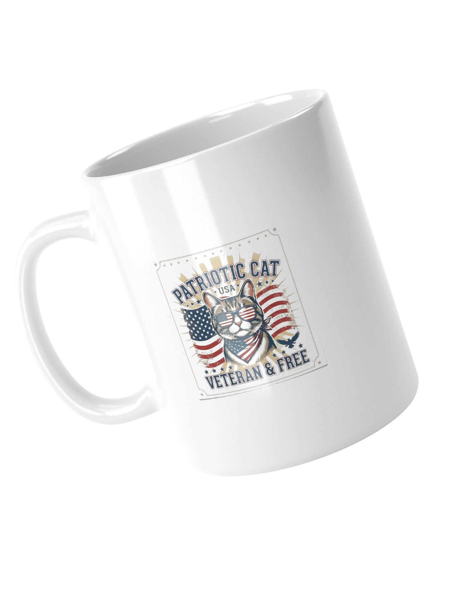 Patriotic Cat White Glossy Mug product image (5)