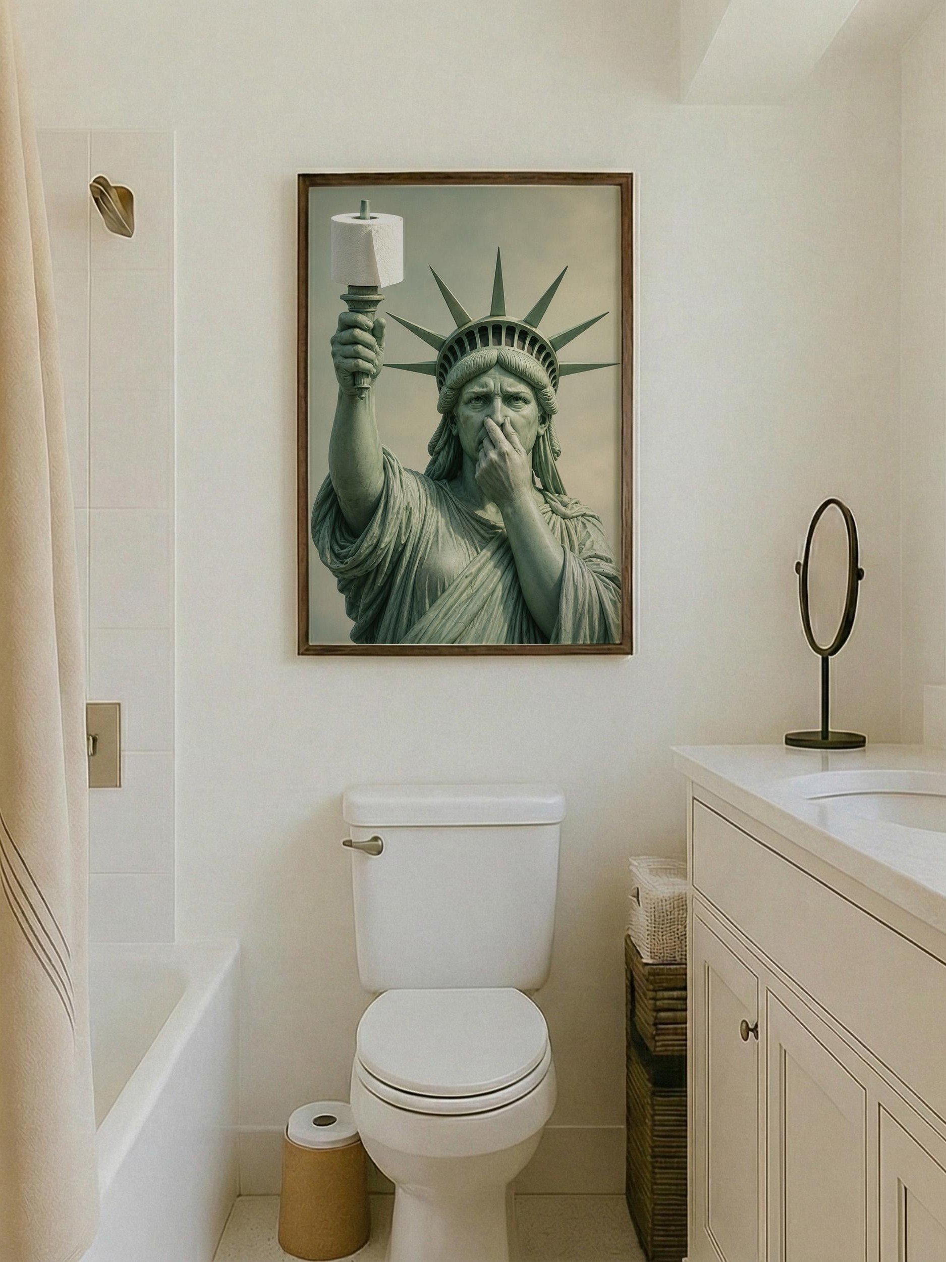 Statue of Liberty Bathroom Art, Funny Toilet Paper Print product image (5)