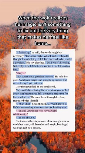 OMG a man who grovels? And his inner wolf is mad at him for hurting her?!😩 Absolutely obsessed. #booktokromance #wolfshifterr...