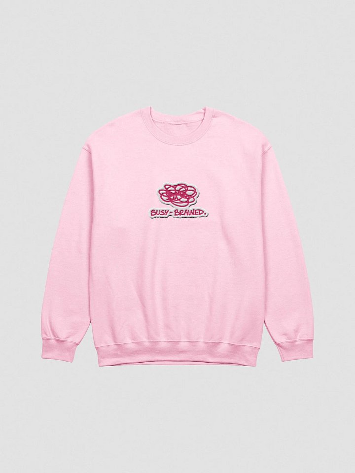 BUSY-BRAINED. (lg. pink bubble design) embroidered crewneck product image (13)