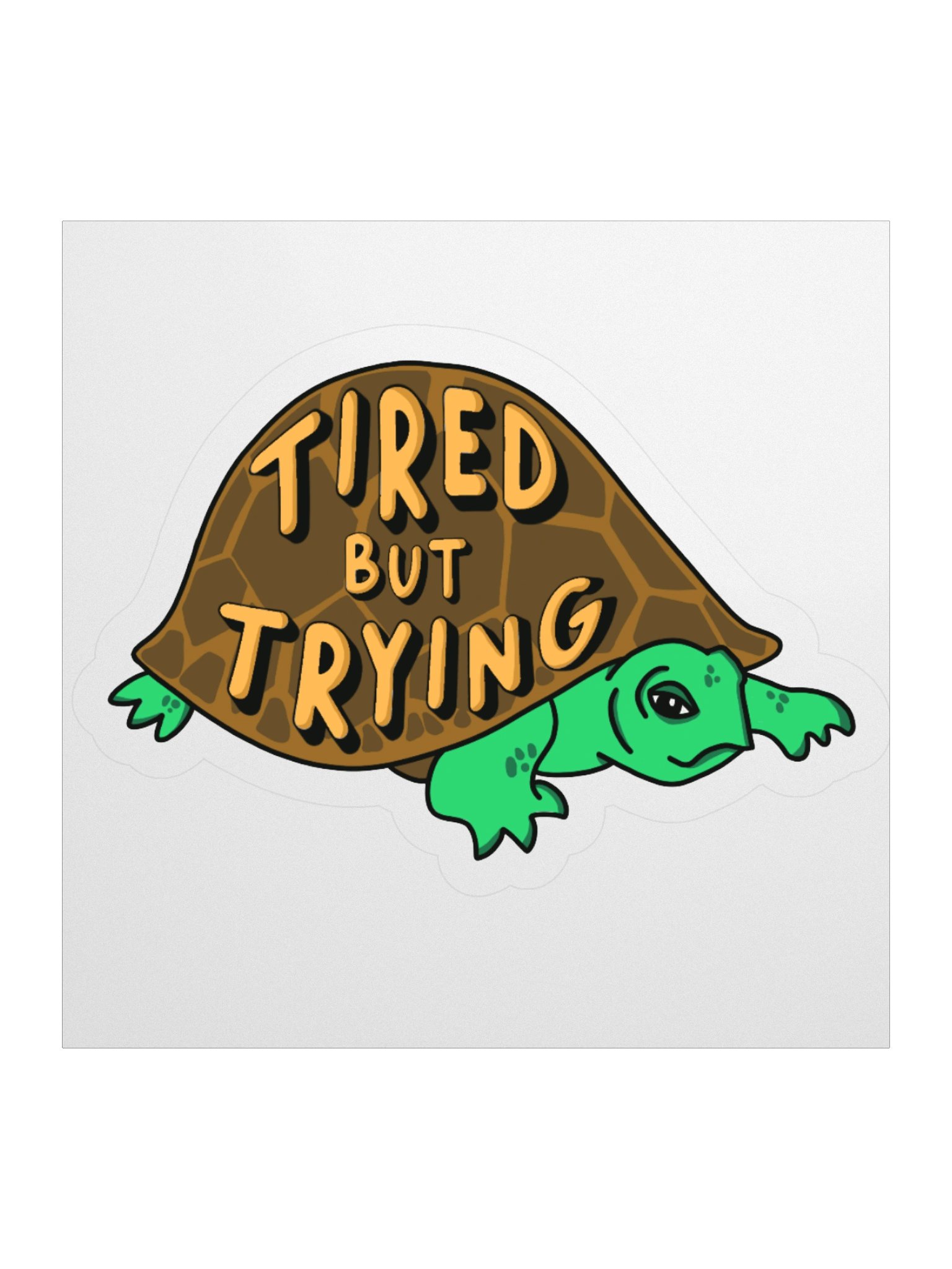 Tired But Trying Turtle sticker product image (1)
