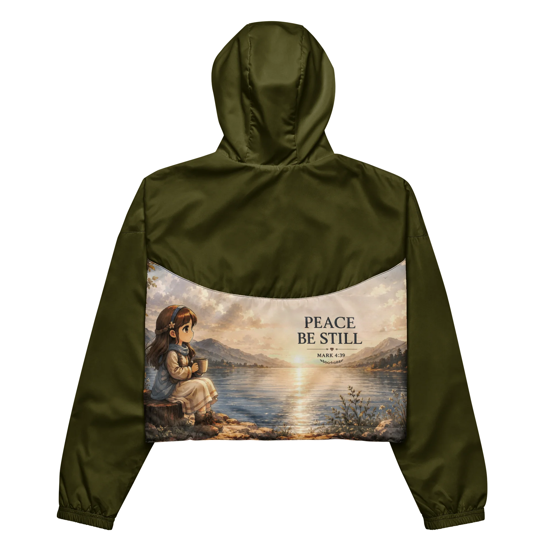 Green Women's Cropped Windbreaker product image (1)