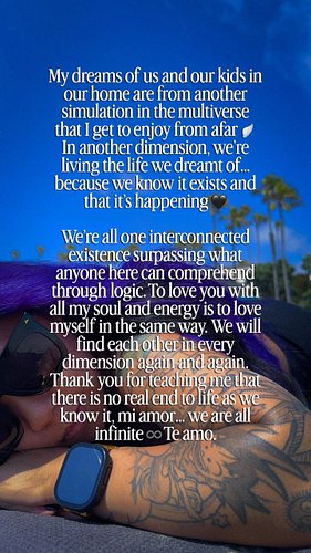 My dreams of us and our kids in our home are from another simulation in the multiverse that I get to enjoy from afar 🪽 In ano...