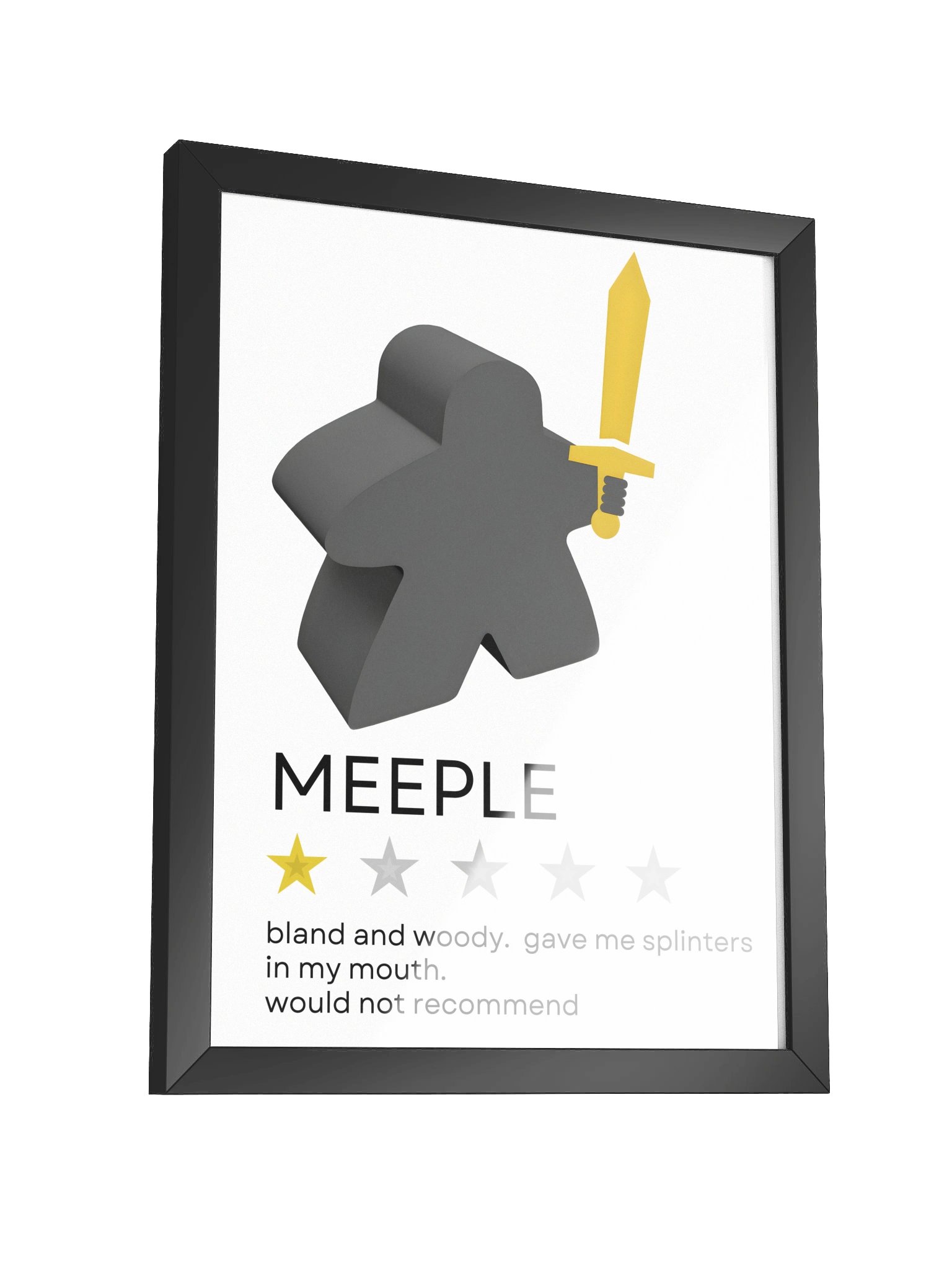 One Star Review Meeple Board Game Room Poster - FRAMED product image (9)