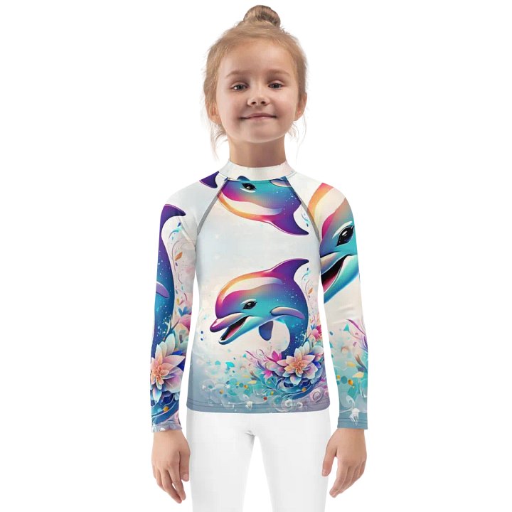 Kids rash guard dolphin dive product image (1)