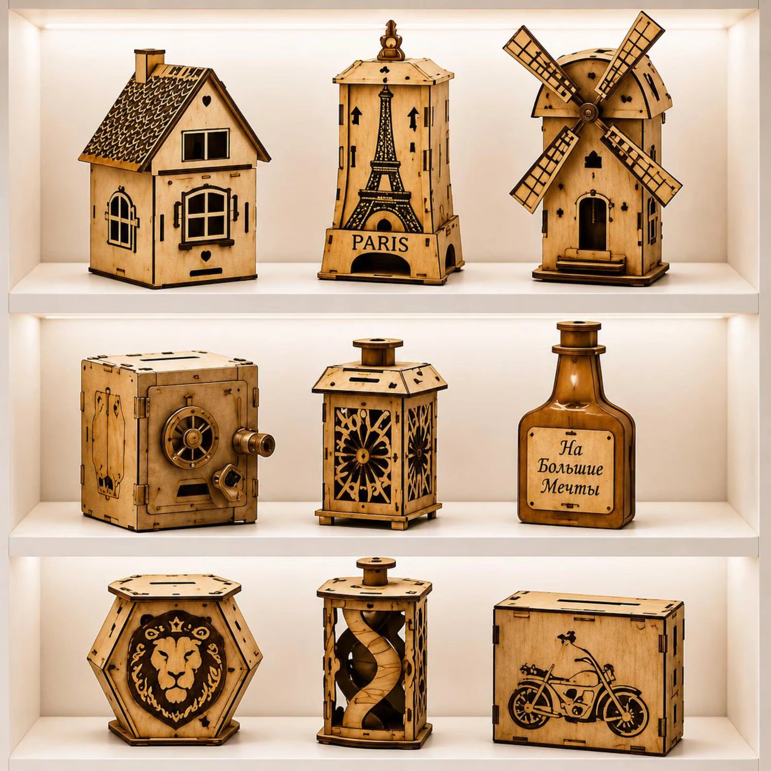52+ Laser Cut Money Box Bundle | Piggy Bank & Coin Safe SVG, DXF, AI & CDR Files product image (3)