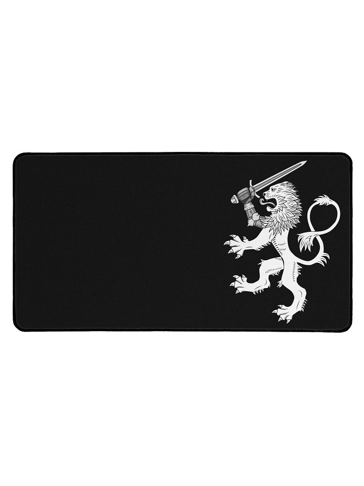 Desk Mat 15.5" x 31.5" Black with White Lion product image (1)