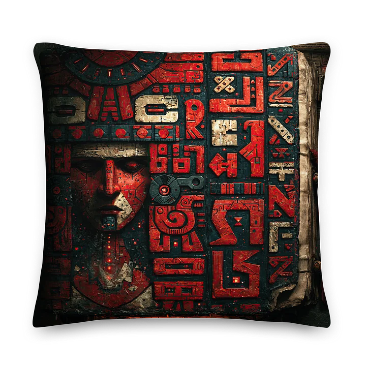Blood Archive Codex I — Ancient Machine Manuscript Cushion Cover 22x22 product image (2)