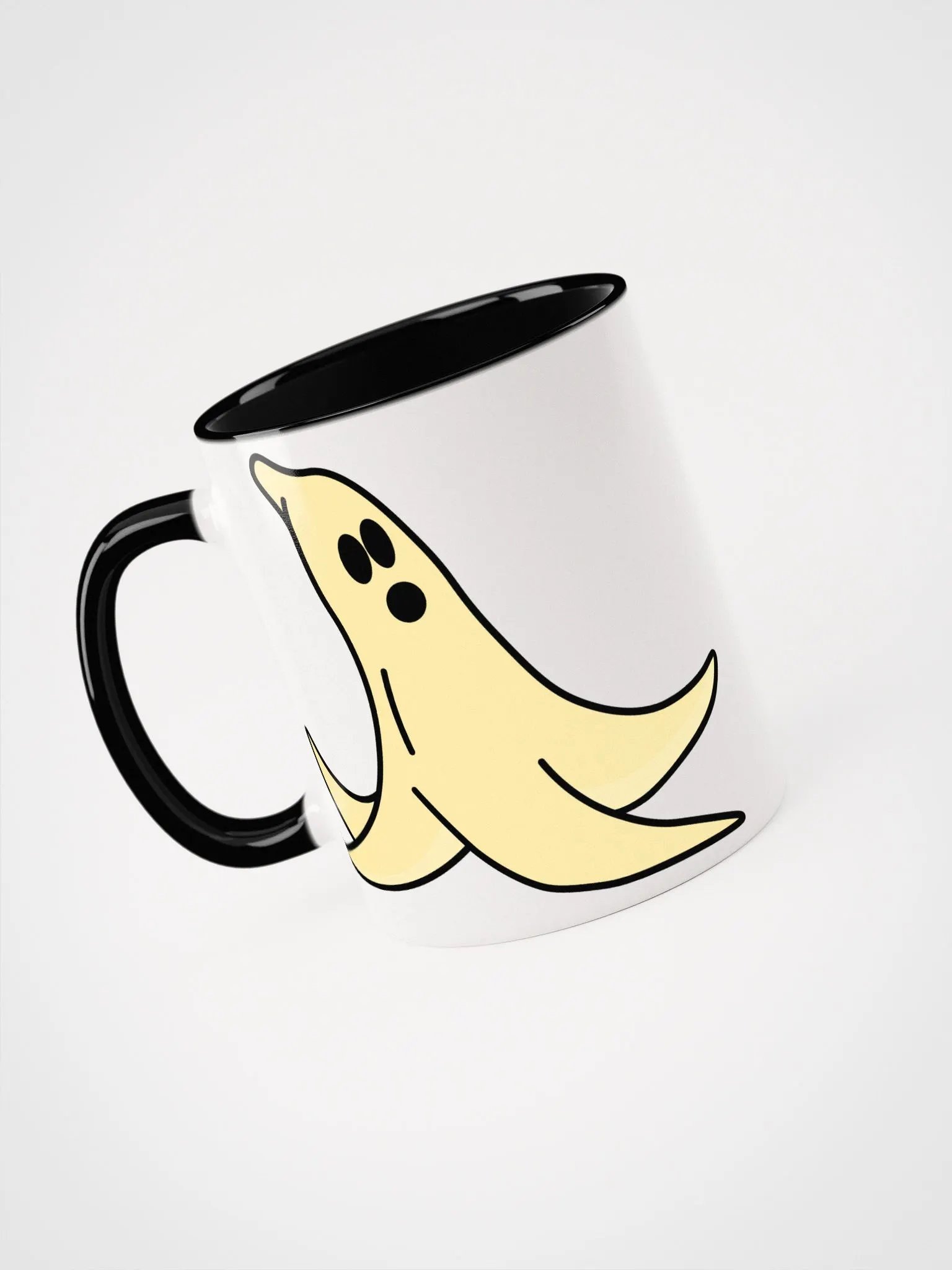 Surprised Ghostly Banana Peel Ceramic Mug product image (1)