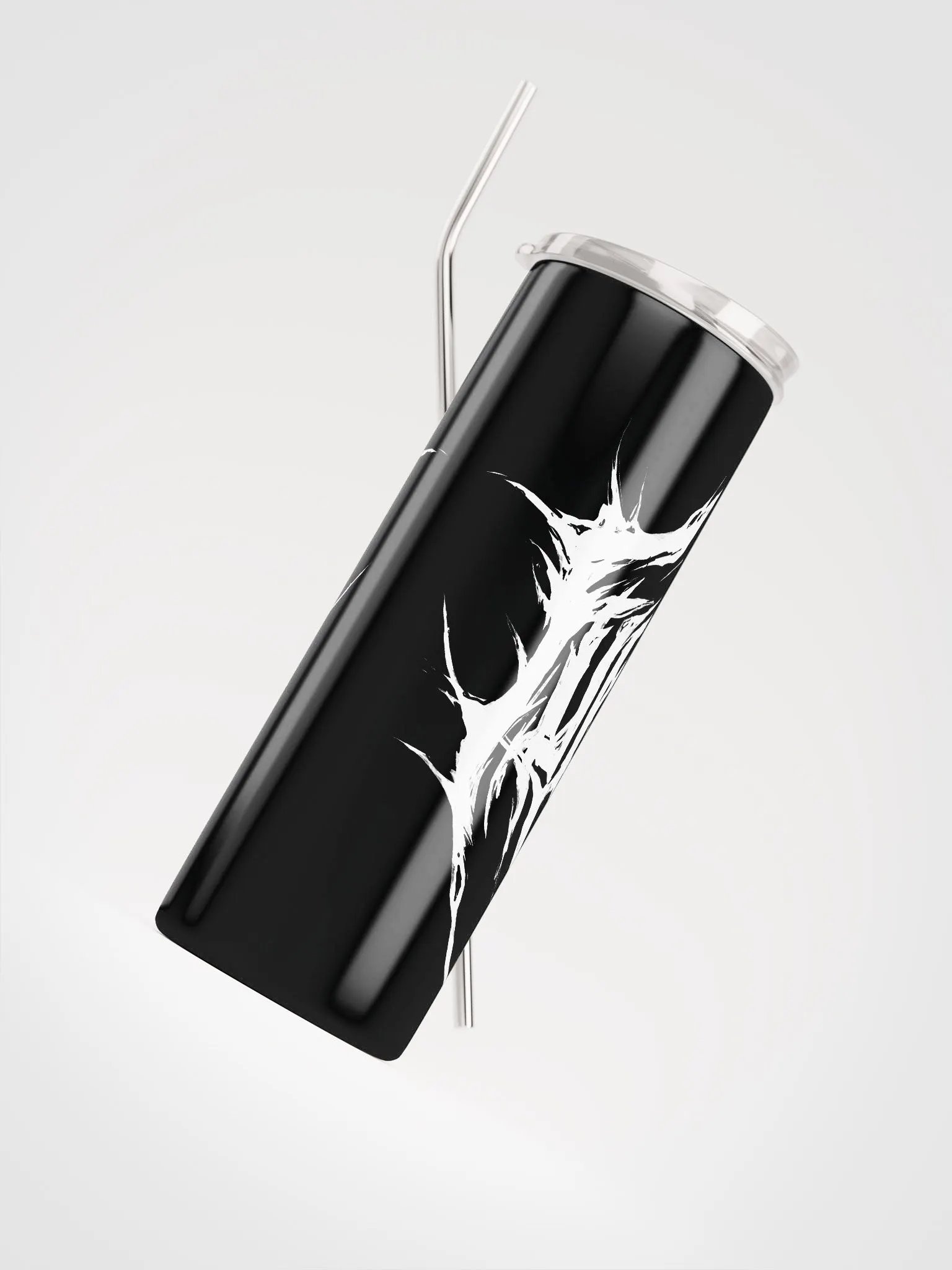 Furry Trash Tumbler - Metal Logo (White on Black) product image (4)