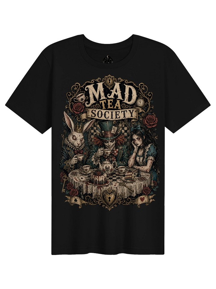 Mad Tea Society Gothic Horror T-Shirt | Dark Tea Party Graphic Tee product image (2)