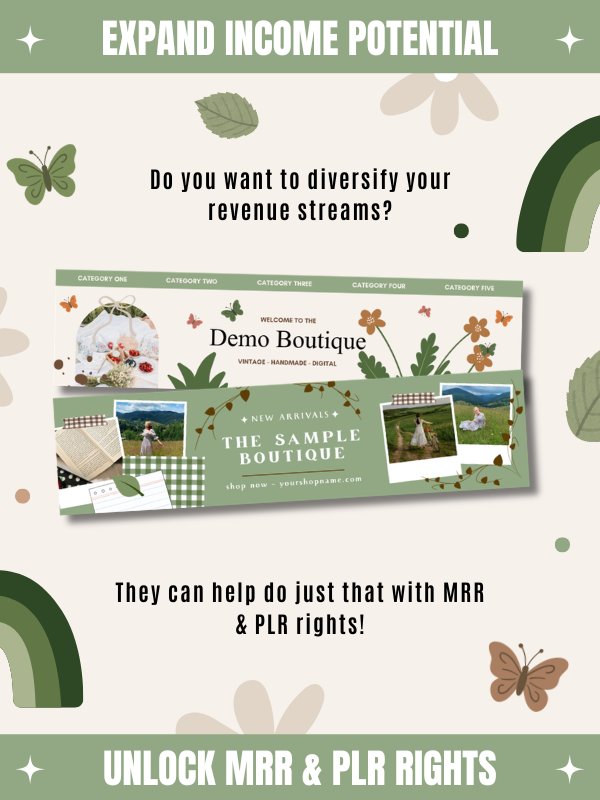 Cottagecore Banner Templates Canva (MRR/PLR) product image (9)