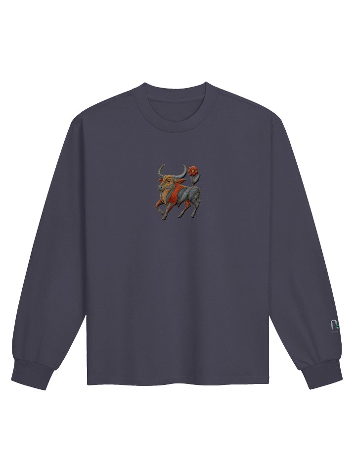 Art Nouveau Bull Unisex Long Sleeve Shirt - Embroidered product image (1)