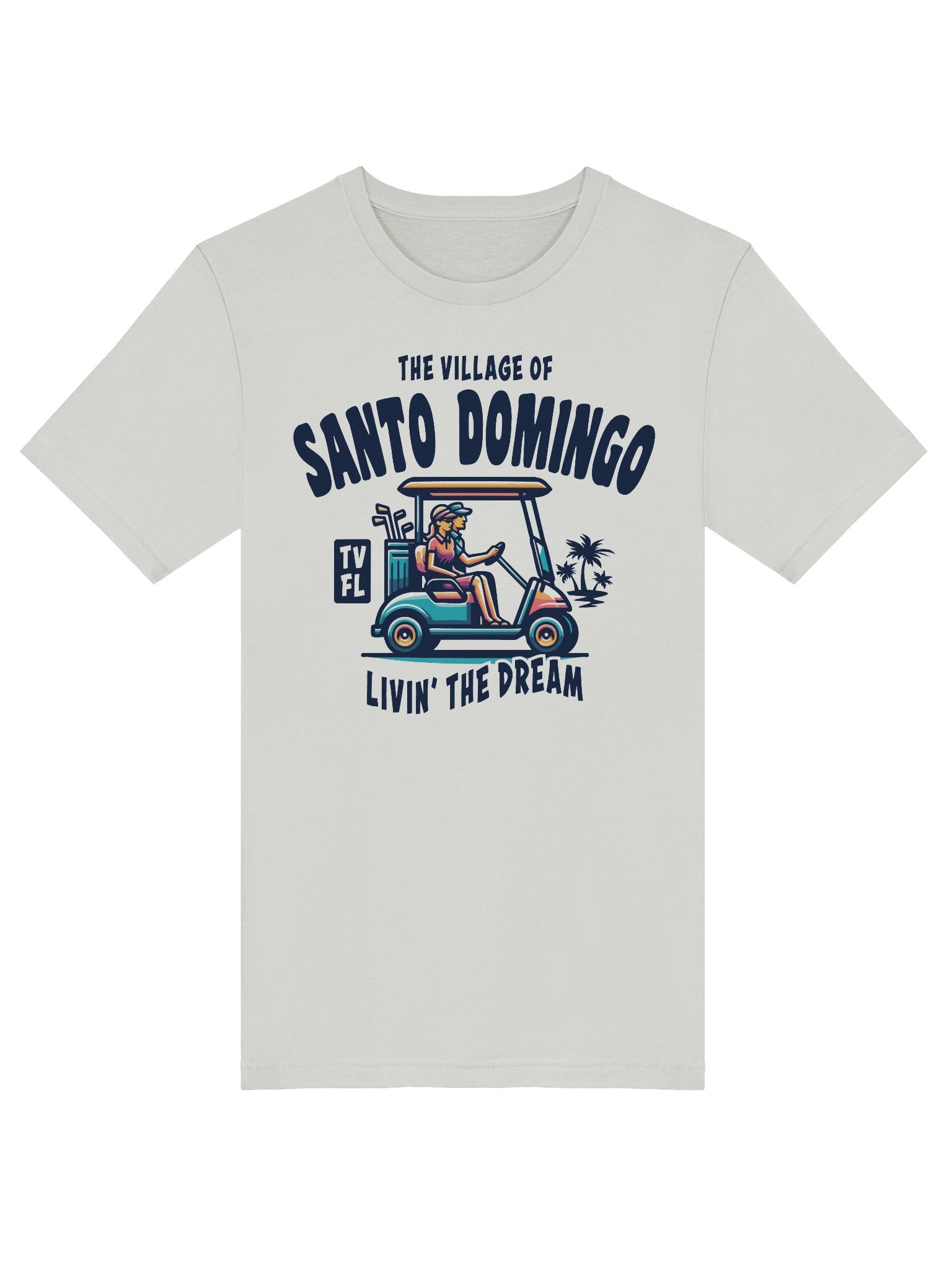 The Village of Santo Domingo TV FL Golf Cart Design T-Shirt product image (37)