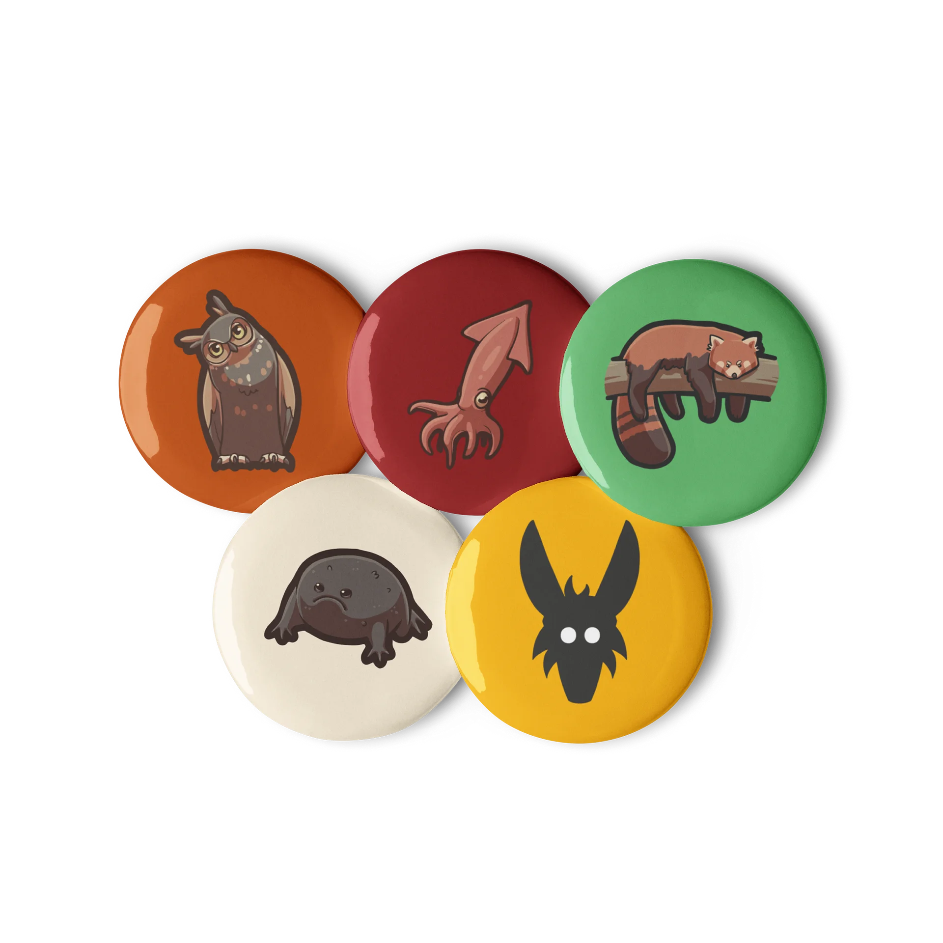 Adorable Animals Pin Buttons - Collection of 5 Animal Designs product image (3)