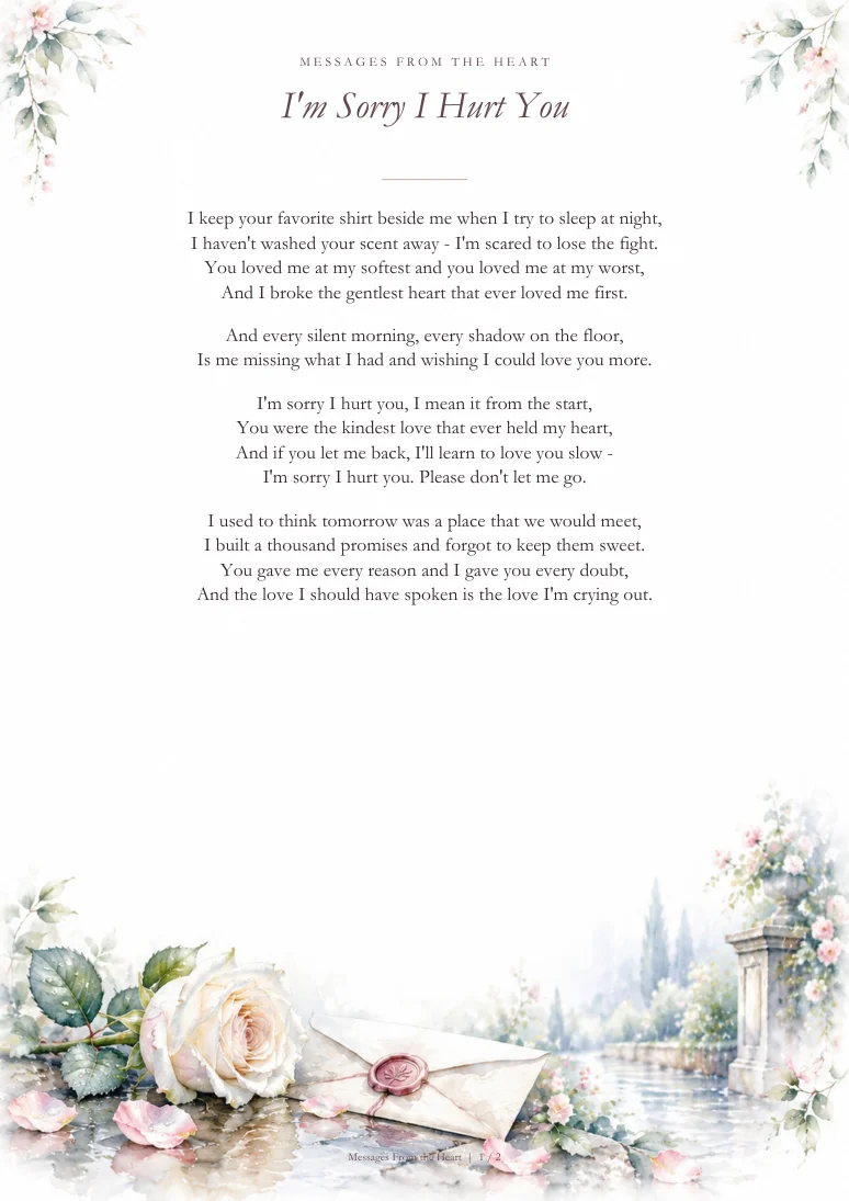 I'm Sorry I Hurt You — MP3 + Printable Lyrics product image (2)