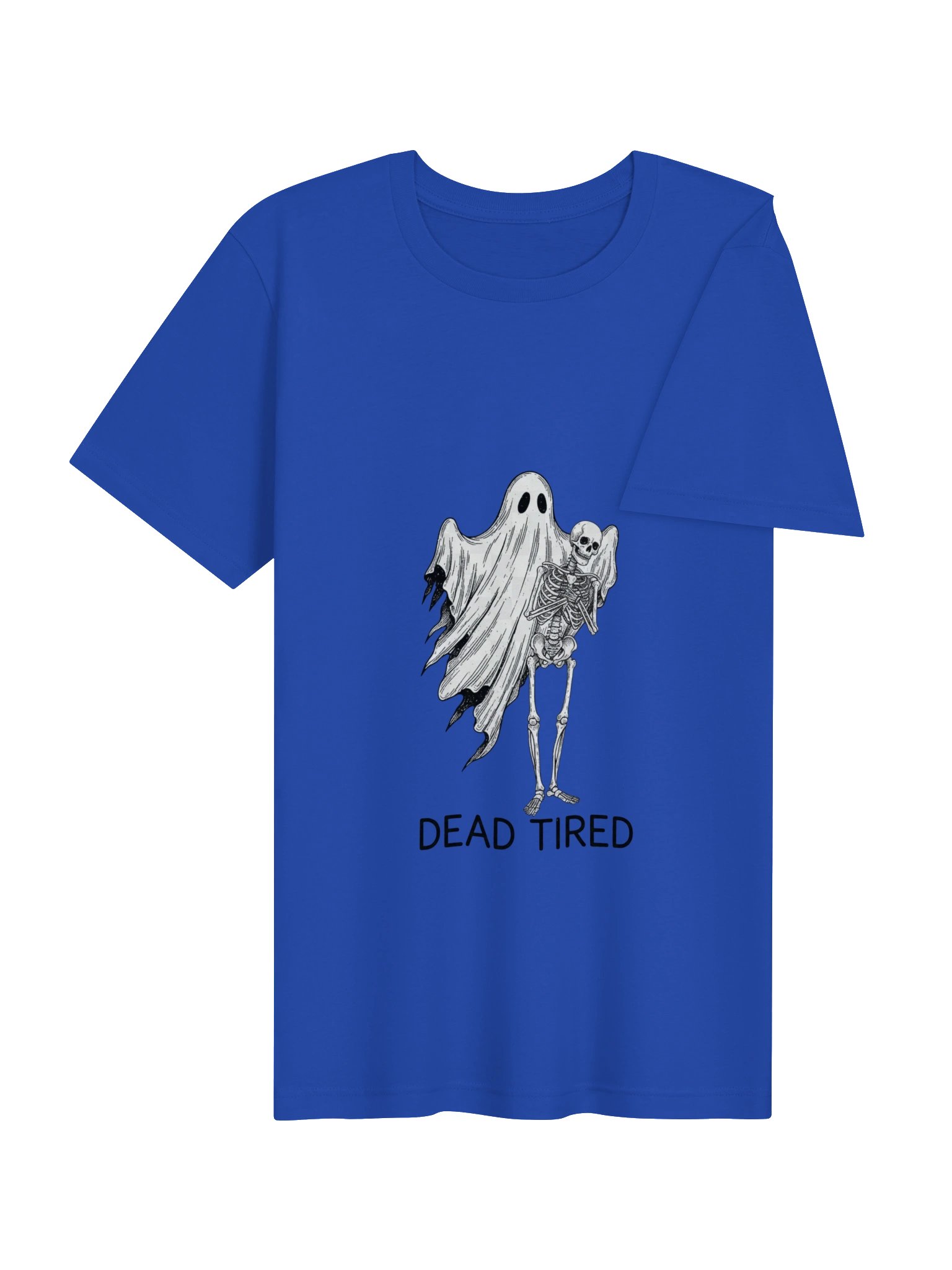 Dead Tired Ghost Skeleton Shirt, Funny Halloween T-Shirt, Vintage Spooky Graphic Tee product image (4)