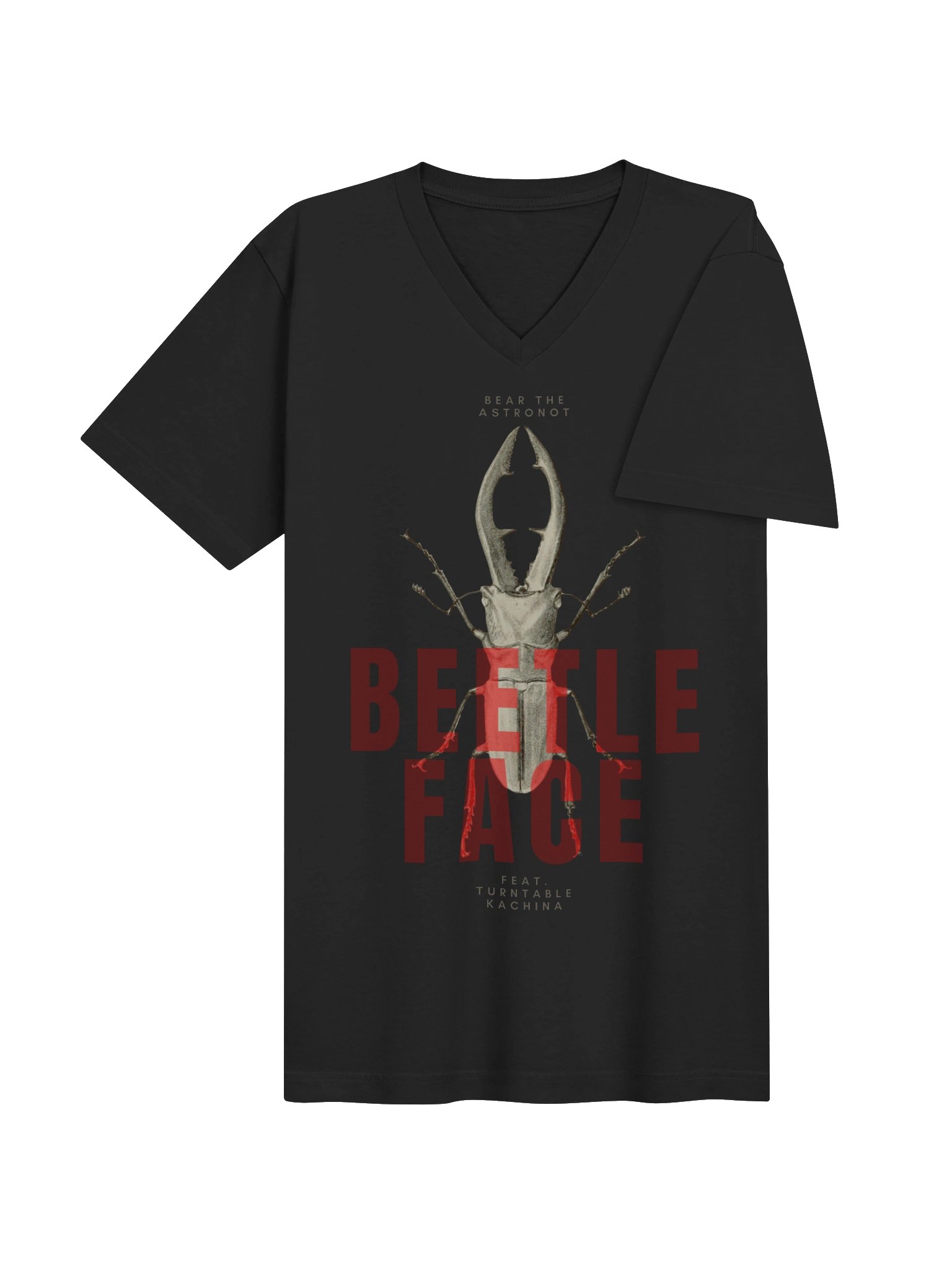 Bear the Astronot & Turntable Kachina BEETLE FACE V-neck T-shirt product image (4)