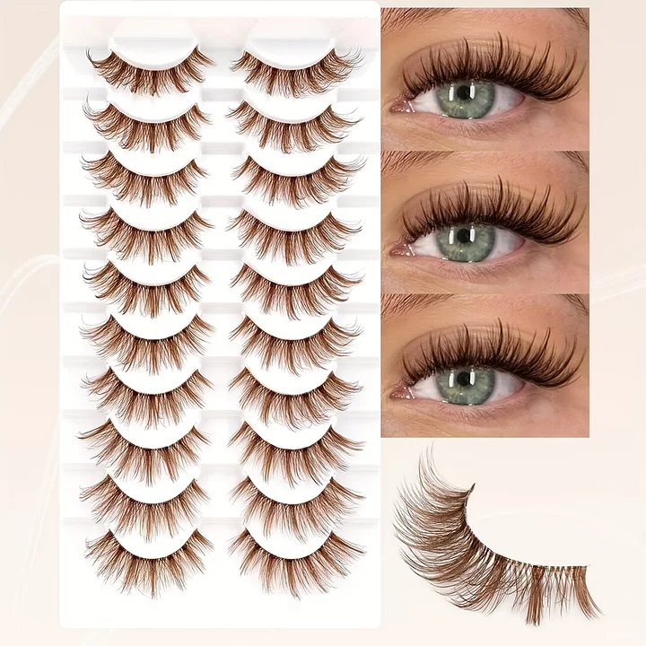 Soft Brown Natural Lashes – 10 Pairs product image (1)