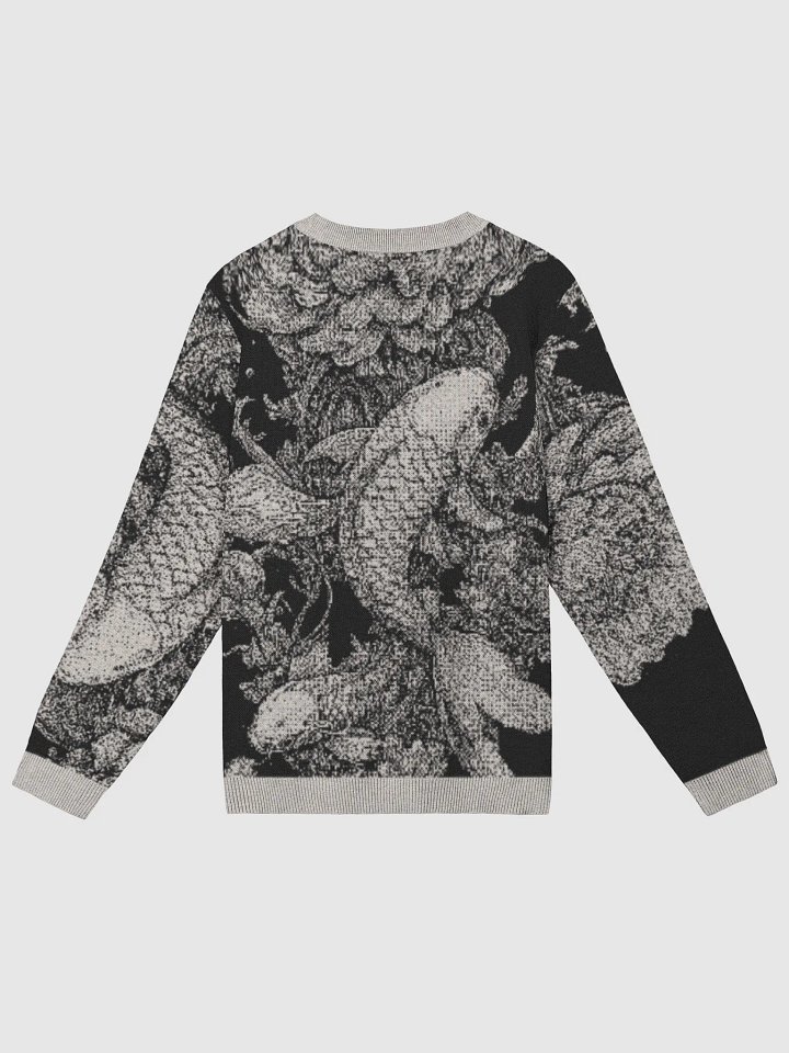 Cozy Knitted Crewneck Sweater - Fish and Floral Pattern XL product image (1)