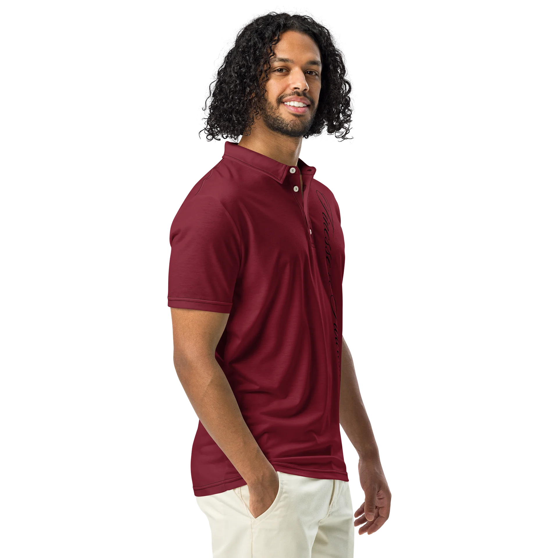F&F Left Script Slim Fit Polo Shirt (MAR) product image (1)