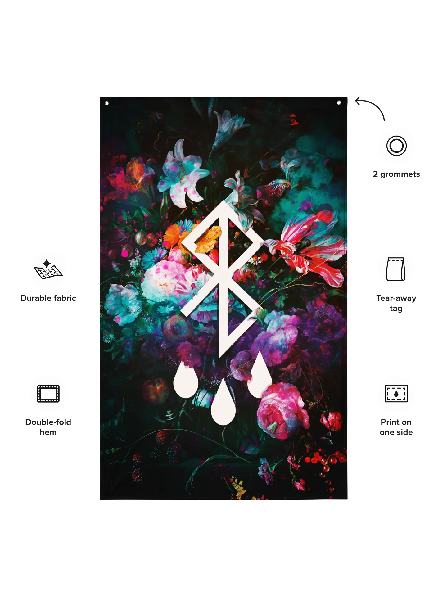 Michael Lafko - "Floral" Wall Flag product image (3)