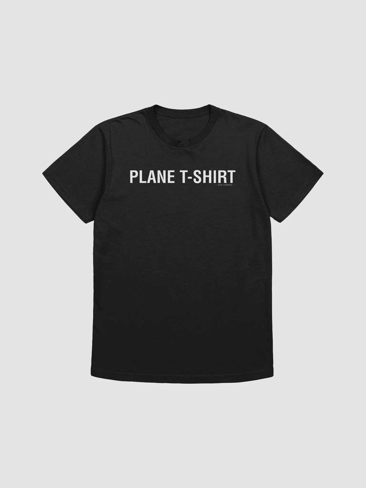 PLANE BLACK T-SHIRT (light text) product image (1)