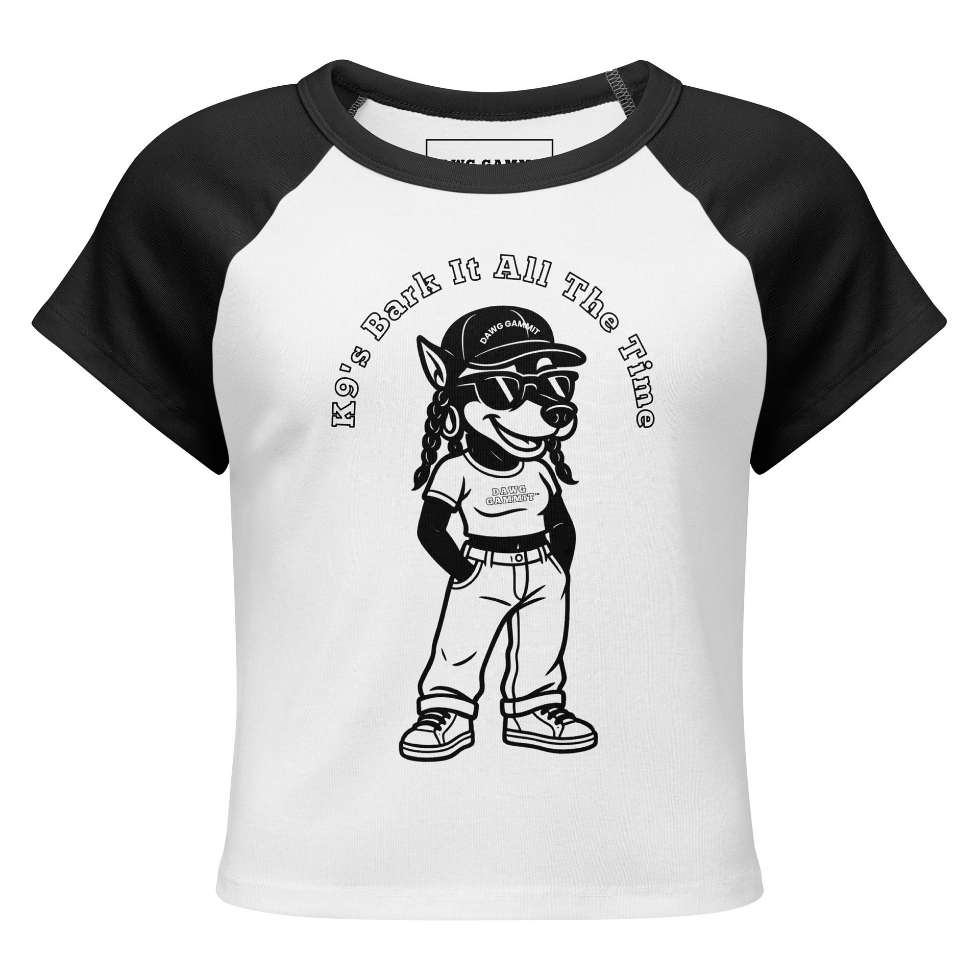 DAWG GAMMIT™ Female Doberman Black White Baby Tee product image (5)
