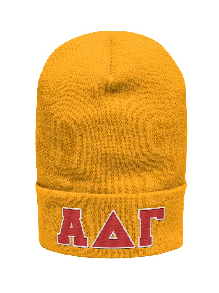 Gold Alpha Delta Gamma Cuffed Beanie product image (1)