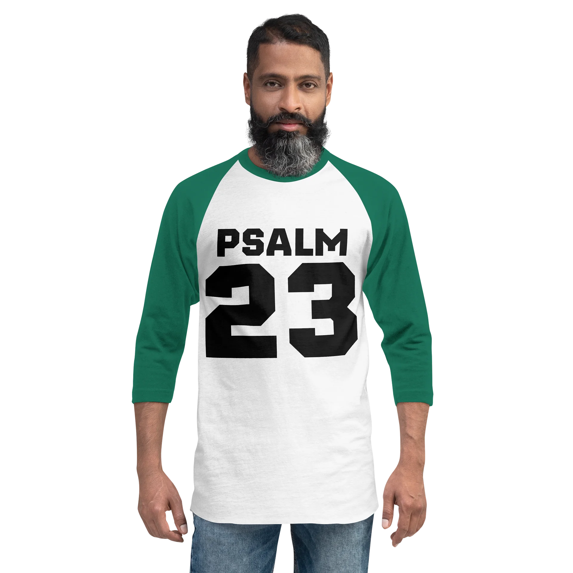 Psalm 23 Shadow Black ¾ Sleeve Raglan Tee product image (4)